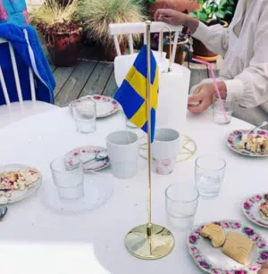 flaggstång mässing svenska flaggan