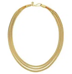 edblad Heringbone triple halsband gold